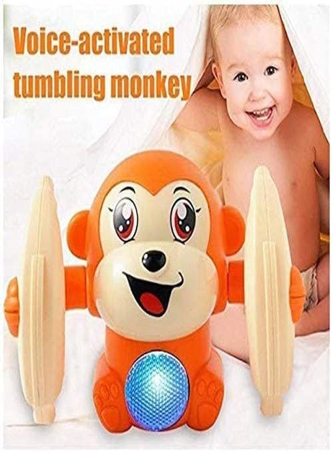 BELLABOTA Dancing Monkey Musical Toys for Kids Baby Spinning Rolling Doll Tumble Toy with Voice Control Musical Light&Sound Effects (Multicolor) - Image 4